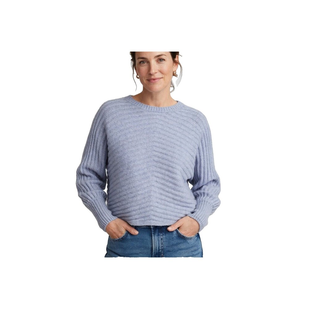 Hippie Rose Sweater Women's Large L Lavender Blue embossed Ribbed Knit NWT